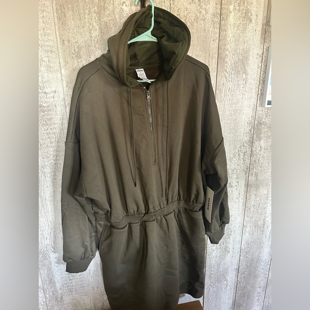 RBX Women's Olive Lightweight Hooded Dress